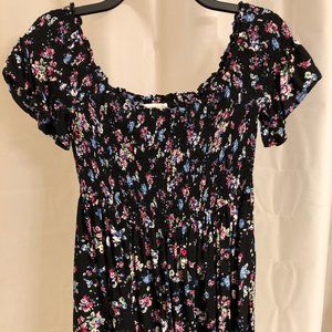 Black Floral Off The Shoulder Dress